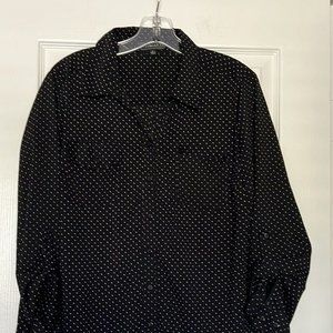 Elementz black & gray button up blouse